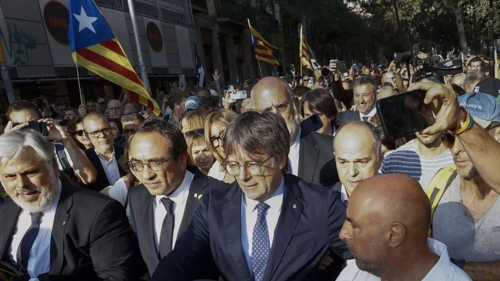 Puigdemont a su llegada a Barcelona